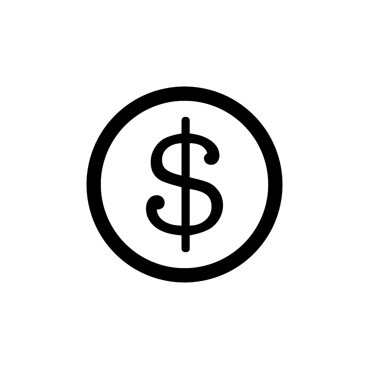 Logo del símbolo del $ dentro de un círculo.
